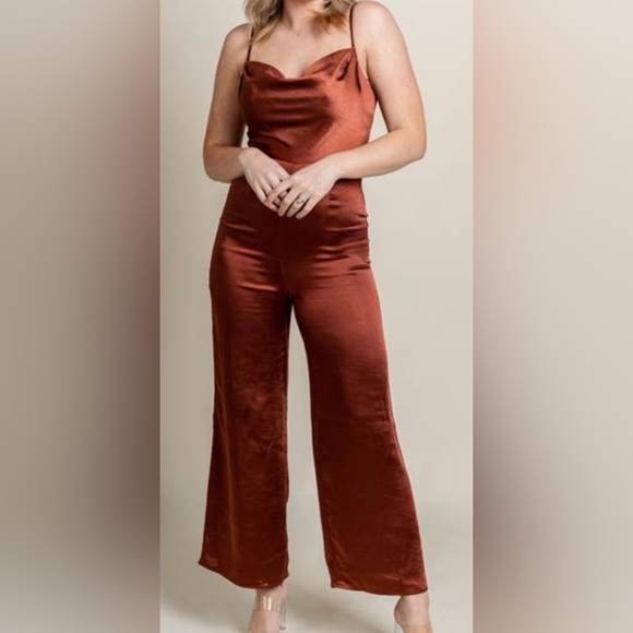 Lush Satin Jumpsuit - Picture 7 of 8